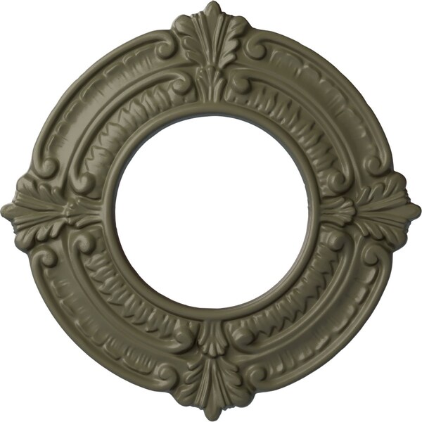 Ekena Millwork Benson Ceiling Medallion (Fits Canopies up to 4 1/8"), 9"OD x 4 1/8"ID x 5/8"P, Spartan Stone CM09BNSSF - main